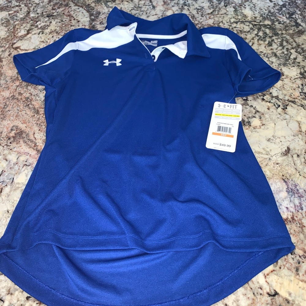 BRAND NEW WITH TAGS blue under armor golf shirt